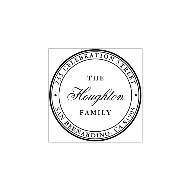 Elegant Circular Return Address Rubber Stamp (Imprint)