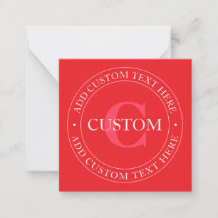 Elegant Circular Text Template Editable Red White