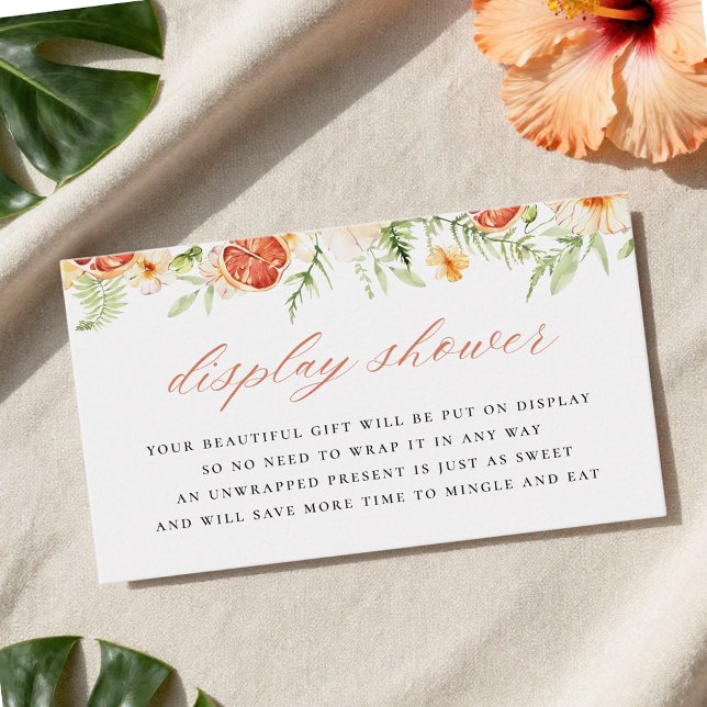 Elegant Citrus Floral Bridal Display Shower Enclosure Card (Creator Uploaded)