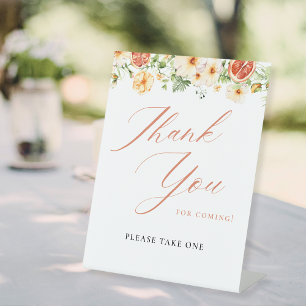 Elegant Citrus Floral Bridal Shower Favour Sign