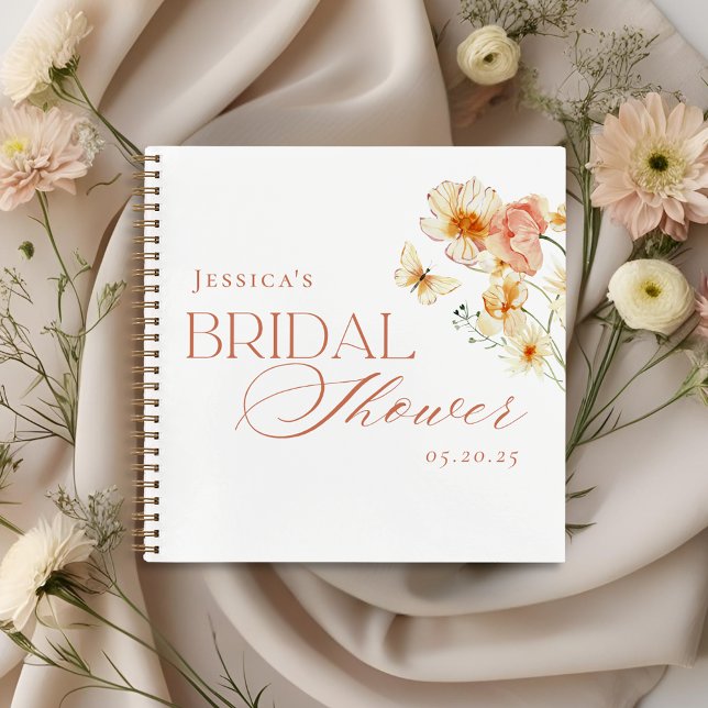 Elegant Citrus Floral Bridal Shower Guest Notebook (Creator Uploaded)