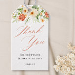 Elegant Citrus Floral Bridal Shower Thank You Gift Tags<br><div class="desc">Custom-designed bridal shower gift tags featuring elegant vibrant watercolor citrus fruits and floral design.</div>