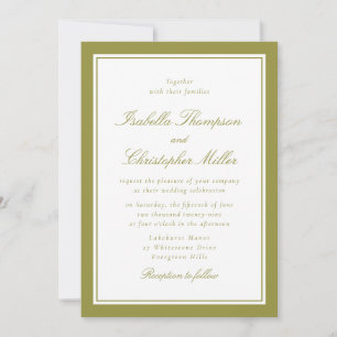 Elegant Citrus Green Framed Wedding Invitation