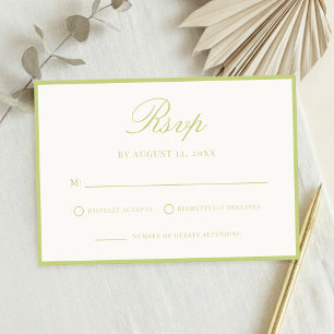 Elegant Citrus Green Old Money Wedding RSVP Card