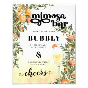 Elegant Citrus Mimosa Drink Sign