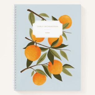 Elegant Citrus Orange Branch Notebook