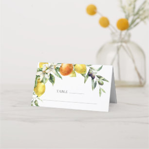 Elegant Citrus Orange Lemon Wedding Place Card