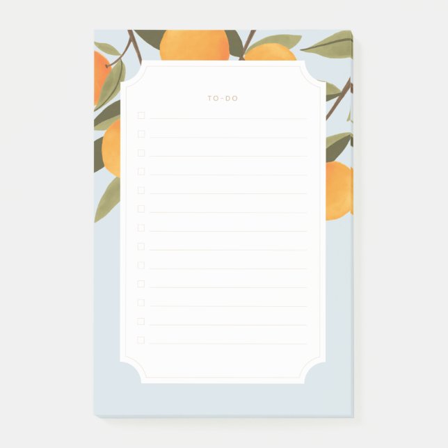 Elegant Citrus Orange To Do List Post-it Notes (Front)