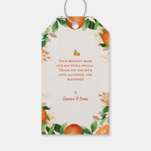 Elegant Citrus Orange Wedding Thank You  Favour Gift Tags