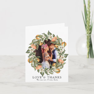 Elegant Citrus Orchard Wedding Photo Thank You