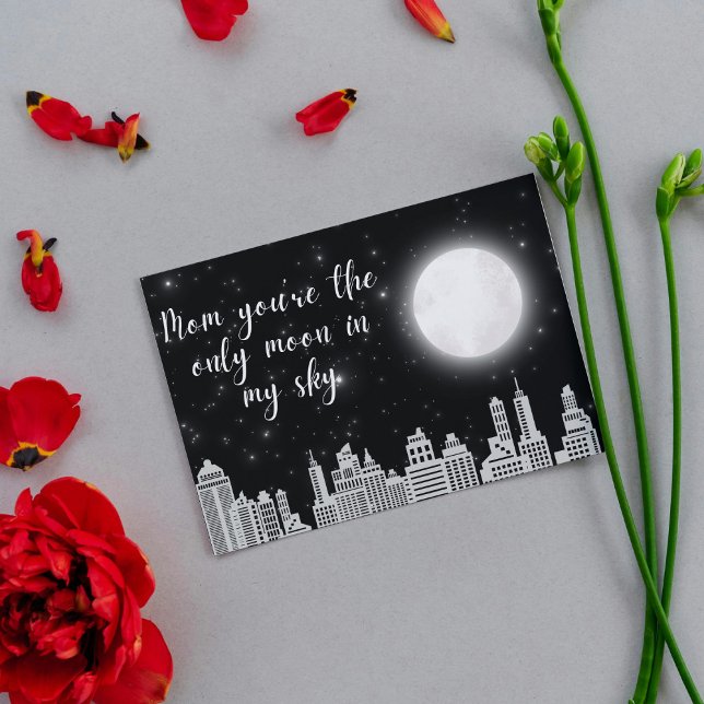  elegant city moon personalised photo mother's day card (Creator Uploaded)
