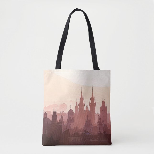 Elegant City of Prague Acrylic Artwork | Tote Bag (Front)