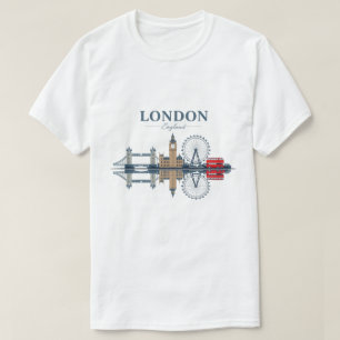 Elegant Cityscape Design Minimalist London Skyline T-Shirt
