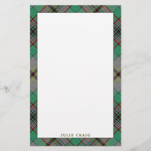 Elegant Clan Craig Tartan Plaid Stationery