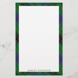 Elegant Clan Davidson Tartan Plaid Stationery