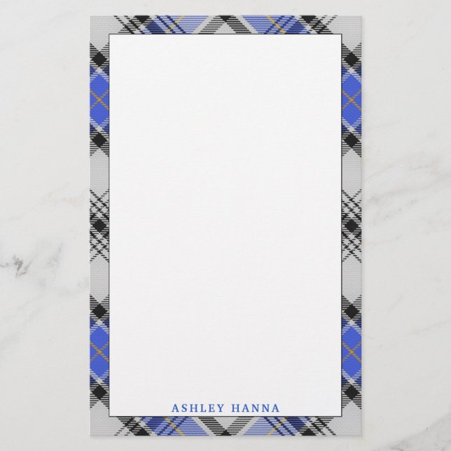 Elegant Clan Hannay Tartan Plaid Stationery (Front)