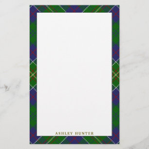 Elegant Clan Hunter Tartan Plaid Stationery
