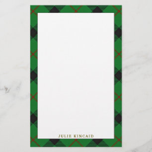Elegant Clan Kincaid Tartan Plaid Stationery