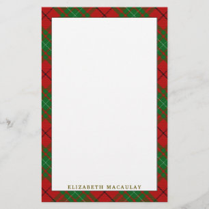 Elegant Clan MacAulay Tartan Plaid Stationery