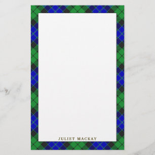 Elegant Clan MacKay Tartan Plaid Stationery