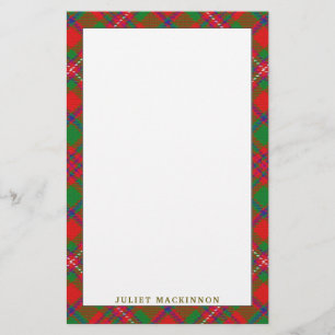 Elegant Clan MacKinnon Tartan Plaid Stationery