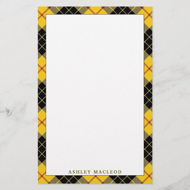 Elegant Clan MacLeod of Lewis Tartan Plaid Stationery (Front)