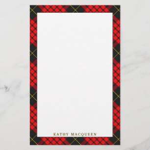 Elegant Clan MacQueen Tartan Plaid Stationery