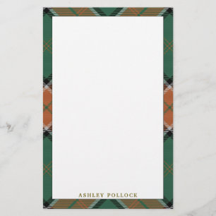 Elegant Clan Pollock Tartan Plaid Stationery
