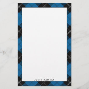 Elegant Clan Ramsay Blue Hunting Tartan Plaid Stationery