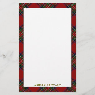 Elegant Clan Stewart Tartan Plaid Stationery