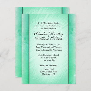 Elegant Class Green Wedding Invitations