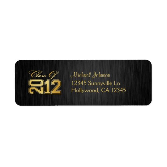 Elegant Class of 2011 (blk / gold) Return Address Label