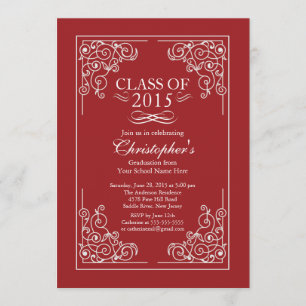 Elegant Class of 2015 Graduation Party Invitation