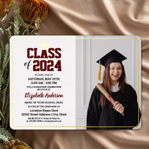 Elegant Class of 2024 Graduate Photo Graduation