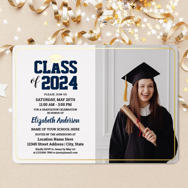 Elegant Class of 2024 Graduate Photo Graduation (Creator Uploaded)