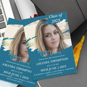 Elegant Class Of 2025 Grad Photo Graduation Party Invitation