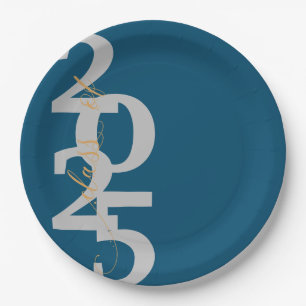 Elegant Class of 2025 Graduation Party Paper Plate