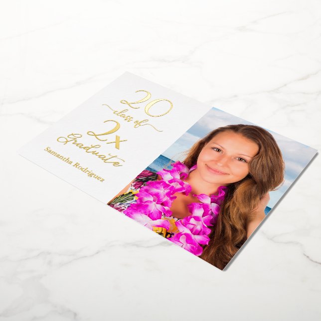 Elegant Class of 2025 Photo Graduation Party Gold (Rotated)