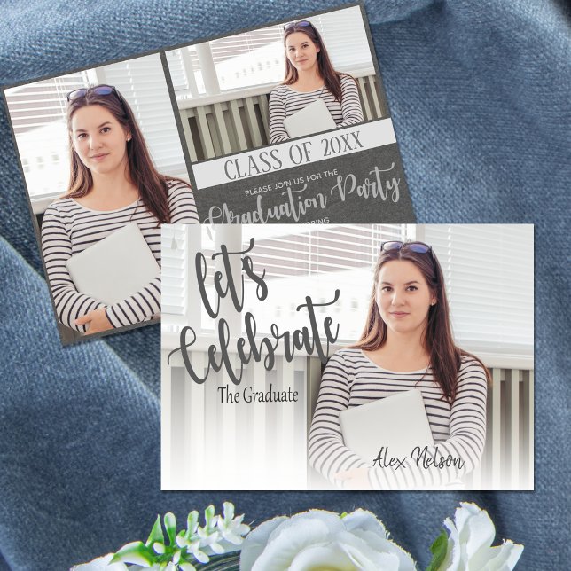 Elegant Class Of 2025 photo Graduation Party Invitation (Elegant Class Of 2024 photo Graduation Party Invitation)