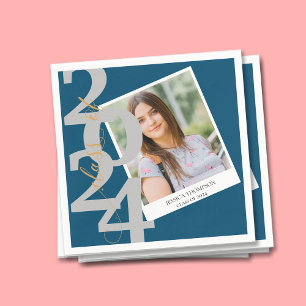 Elegant Class of 2025 Photo Graduation Party Napkin