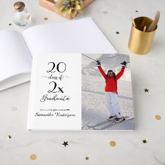 Elegant Class Of 2025 Photo Pattern Graduation Guest Book
