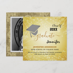 Elegant Class of 20XX, Photo, Topper Graduation Invitation