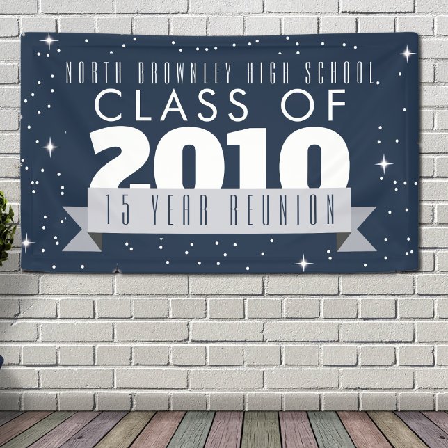 Elegant class reunion banner (Elegant blue reunion banner)