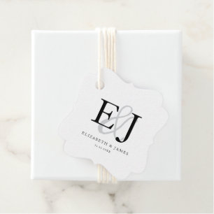 Elegant Classic Ampersand Monogram Wedding  Favour Tags