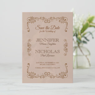 Elegant Classic and Vintage Formal Wedding Invitation