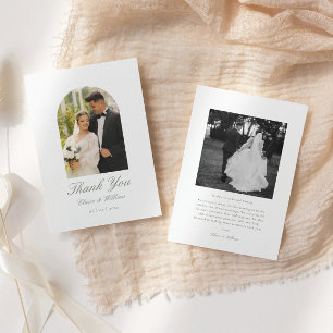 Elegant Classic Arch Photo Wedding Thank You Card