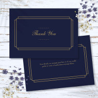 Elegant Classic Art Deco Navy Blue and Gold