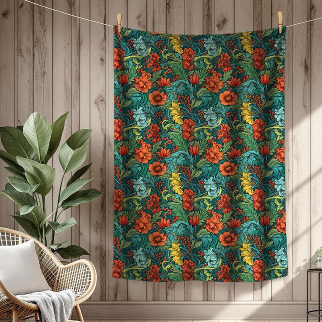 Elegant Classic Arts & Crafts Iconic Morris Design Fleece Blanket (Elegant Classic Arts & Crafts Iconic Morris Design Fleece Blanket)