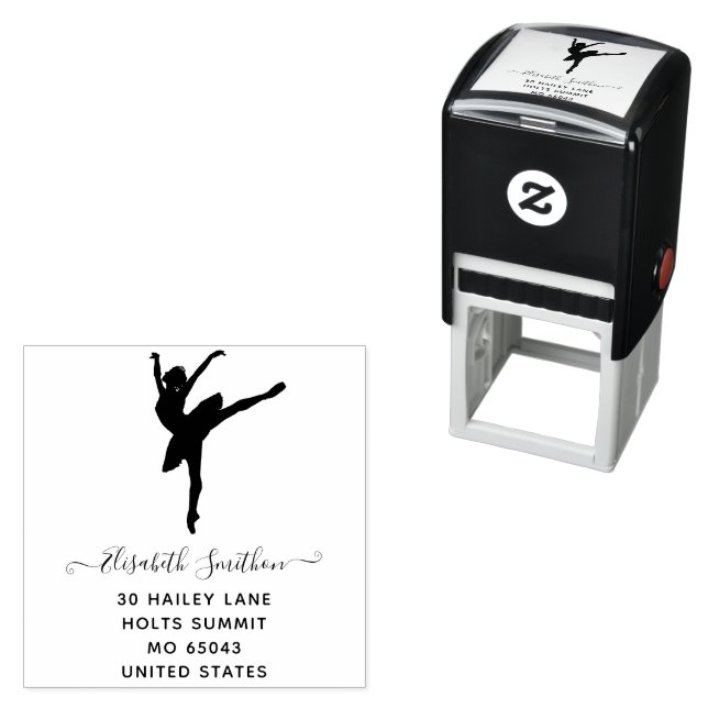  Elegant Classic Ballet Dancer Personal Stationery Self-inking Stamp (In Situ)