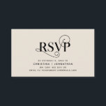 Elegant Classic, Black and Cream, RSVP respond Enclosure Card<br><div class="desc">This is the Modern Beautiful elegant Classic RSVP card,  Black calligraphy Script,  cream background,  for your wedding Invitation respond,  or party celebration Enclosure Card. You can change the font colours,  and add your RSVP details in the matching font / lettering. #TeeshaDerrick</div>